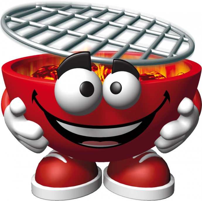 Grillowa czerwona emotikonka